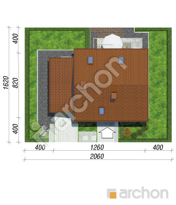 Проєкт будинку ARCHON+ Будинок в хлорофітумі 2 (Г) Ситуація