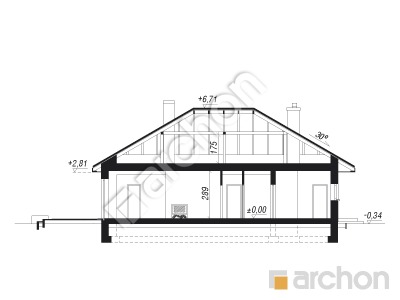 Проект дома ARCHON+ Дом в сирени 2 Розріз будинку