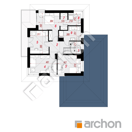 Проект будинку ARCHON+ Вілла Еліза План першого поверху