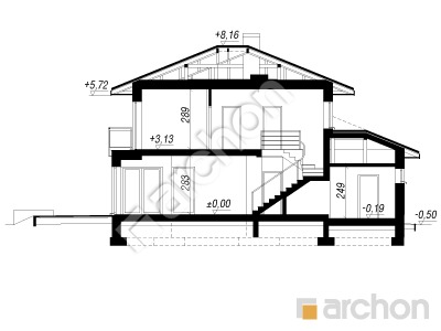 Проєкт будинку ARCHON+ Вілла Еліза Розріз будинку