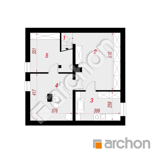Проект будинку ARCHON+ Будинок в суниці (ПН) План підвалу