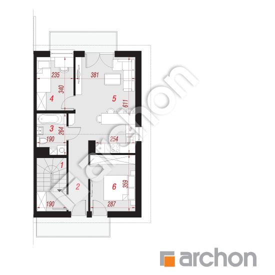 Проект будинку ARCHON+ Будинок в фіалках (Р2БА) План мансандри