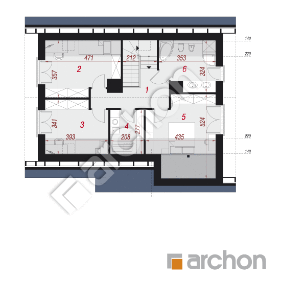 Проект дома ARCHON+ Дом в журавках 3 План мансандри