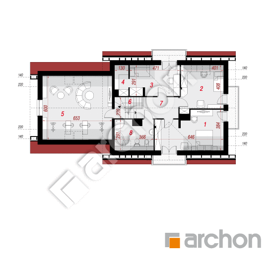 Проект дома ARCHON+ Дом в вербенах 5 (Г2) План мансандри