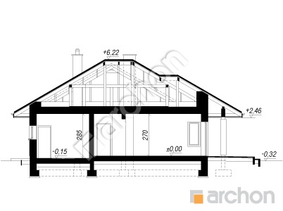 Проєкт будинку ARCHON+ Будинок в глоксиніях 2 Розріз будинку