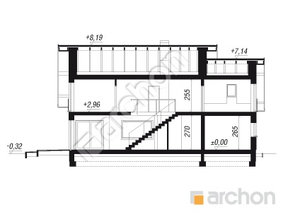 Проєкт будинку ARCHON+ Будинок в смарагдах (Г) Розріз будинку