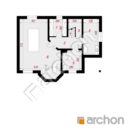 Проект дома ARCHON+ Дом в авокадо (П) План підвалу