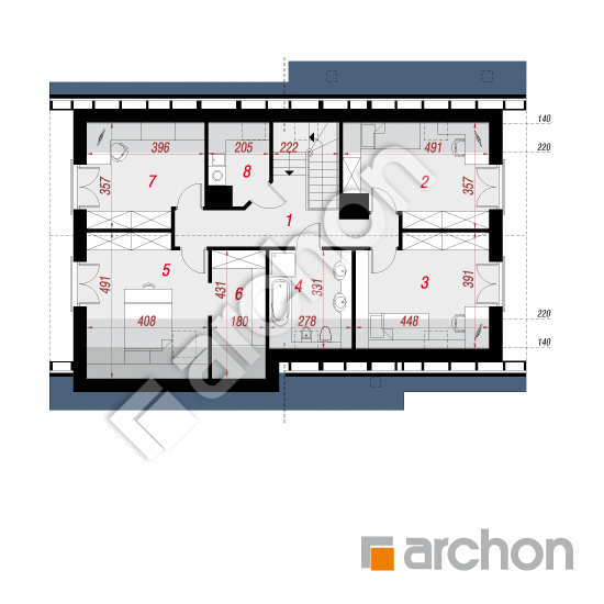Проект будинку ARCHON+ Будинок в яблонках 3 (Г2) План мансандри