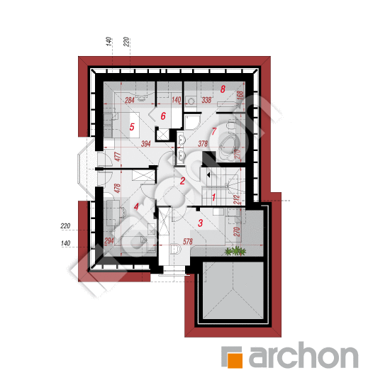 Проект будинку ARCHON+ Будинок в руколі 4 План мансандри