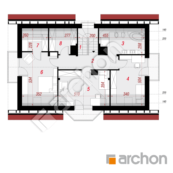 Проект будинку ARCHON+   Будинок в майорані 2 (П) План мансандри
