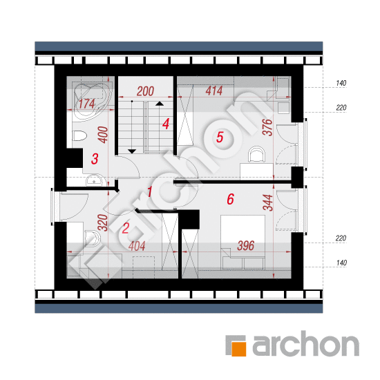 Проект будинку ARCHON+ Будинок в хлорофітумі 2 (Т) План мансандри