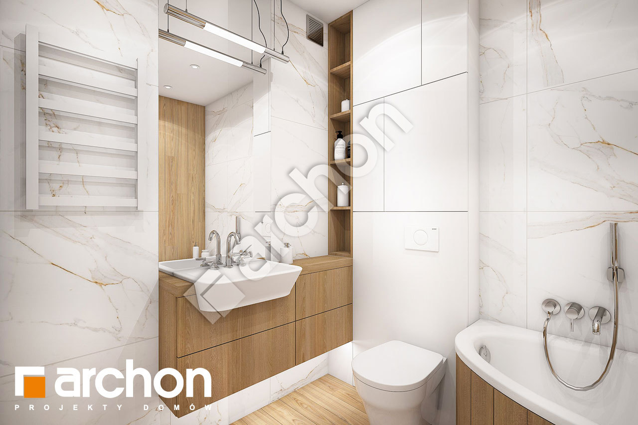 Проект будинку ARCHON+ Будинок в мекінтошах 2 візуалізація ванни (візуалізація 3 від 2)