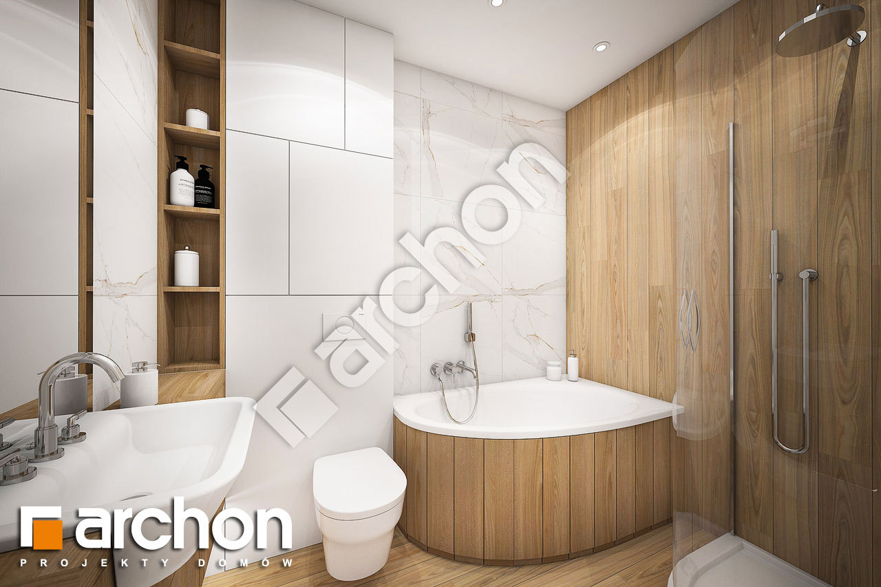 Проект будинку ARCHON+ Будинок в мекінтошах 2 візуалізація ванни (візуалізація 3 від 3)