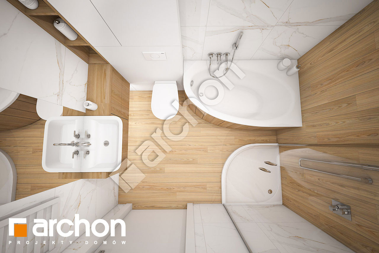 Проект будинку ARCHON+ Будинок в мекінтошах 2 візуалізація ванни (візуалізація 3 від 4)