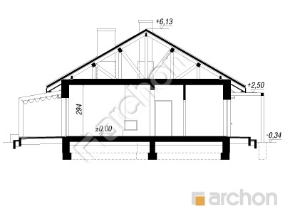 Проєкт будинку ARCHON+ Будинок в мекінтошах 2 Розріз будинку