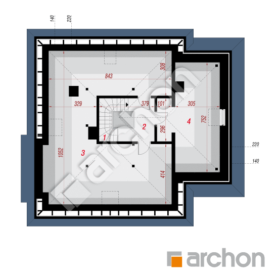 Проект дома ARCHON+ Дом в сирени 3 (Г) План мансандри