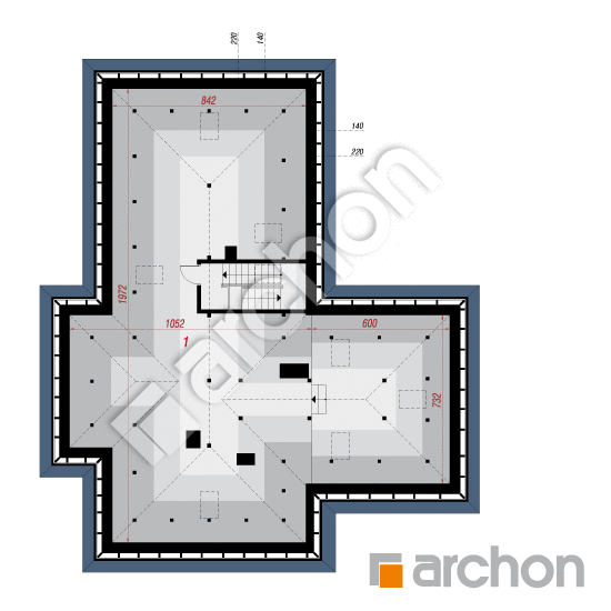 Проект будинку ARCHON+ Будинок в амарантах 4 План мансандри