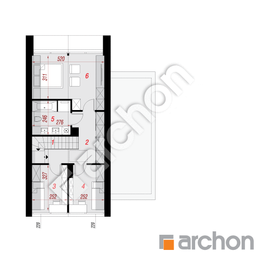 Проект будинку ARCHON+ Будинок в мускатах (С) План мансандри