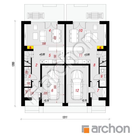 Проект будинку ARCHON+ Будинок під гінко 20 (ГР2) План першого поверху
