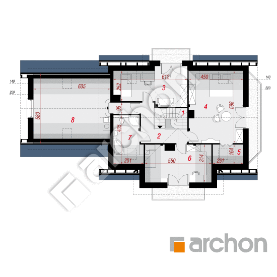 Проект дома ARCHON+ Дом в лобелиях (Г2) План мансандри
