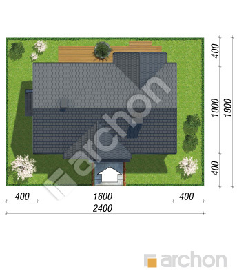 Проєкт будинку ARCHON+ Будинок в лещиновнику 2 Ситуація
