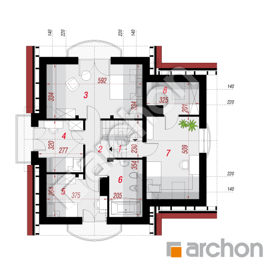 Проект будинку ARCHON+ Будинок в антонівці (ГТ) План мансандри