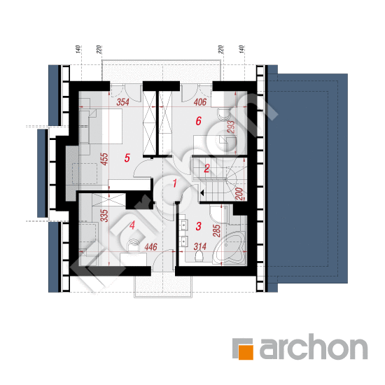 Проект будинку ARCHON+ Будинок в рододендронах 4 (ПН) План мансандри