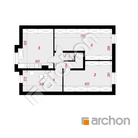 Проект дома ARCHON+ Дом в рододендронах 4 (ПН) План підвалу