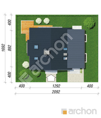 Проєкт будинку ARCHON+ Будинок в рододендронах 4 (ПН) Ситуація