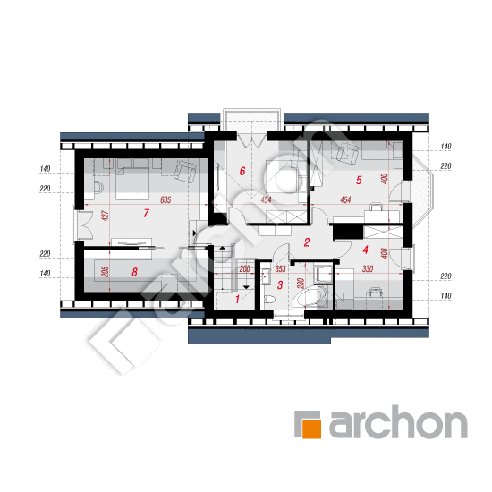 Проект будинку ARCHON+ Будинок в сезамі 2 (Г2П) План мансандри
