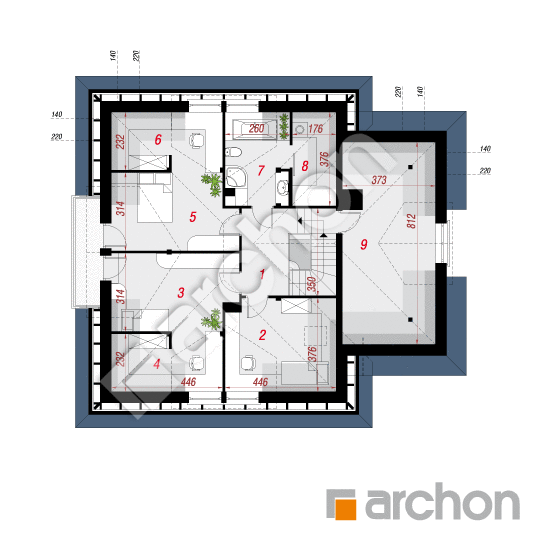 Проект будинку ARCHON+ Будинок в чорнушках (Г) План мансандри