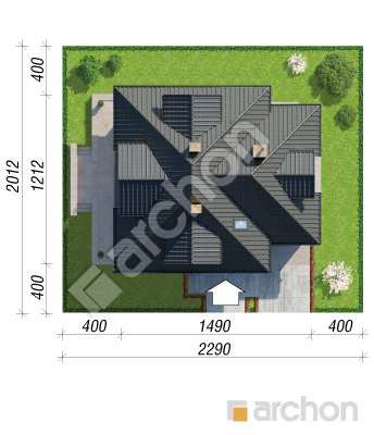 Проєкт будинку ARCHON+ Будинок в чорнушках (Г) Ситуація