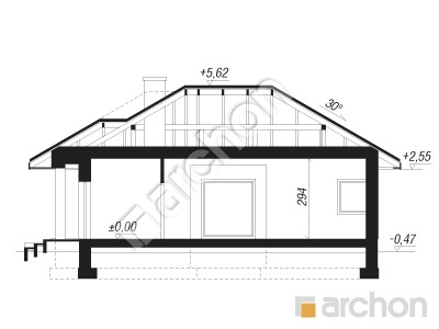 Проєкт будинку ARCHON+ Будинок в грушках (Г) Розріз будинку