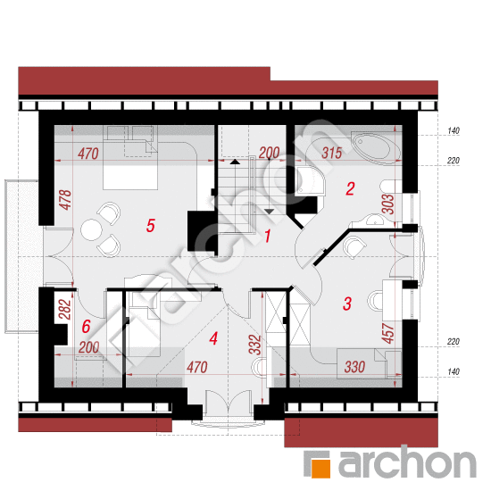 Проект дома ARCHON+ Дом в люцерне (ГП) План мансандри