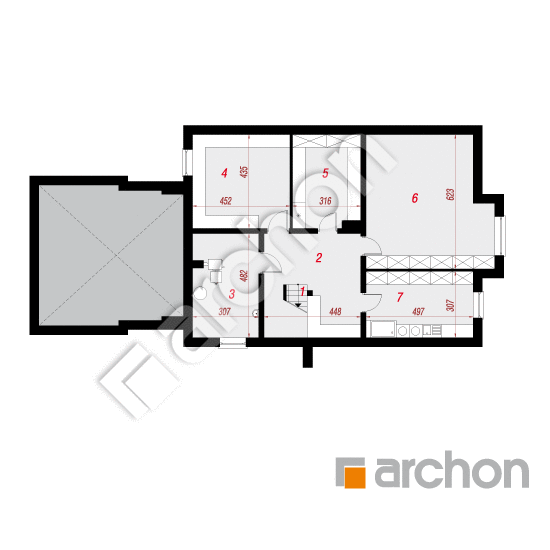 Проект дома ARCHON+ Дом под красной рябиной 10 (ПН) План підвалу