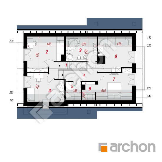 Проект дома ARCHON+ Дом в айдаредах 4 (П) План мансандри