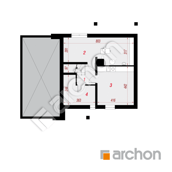 Проект будинку ARCHON+ Будинок в айдаредах 4 (П) План підвалу