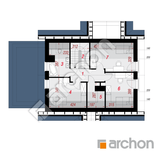 Проект будинку ARCHON+ Будинок під вербою (Г) План мансандри