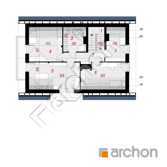Проект дома ARCHON+ Дом в авокадо 2 (П) План мансандри