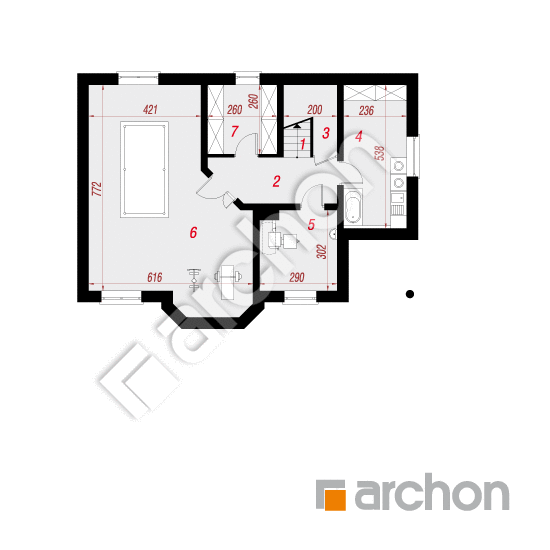 Проект будинку ARCHON+ Будинок в авокадо 2 (П) План підвалу