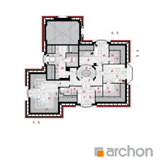 Проект будинку ARCHON+ Резиденція в персимонах 2 План мансандри