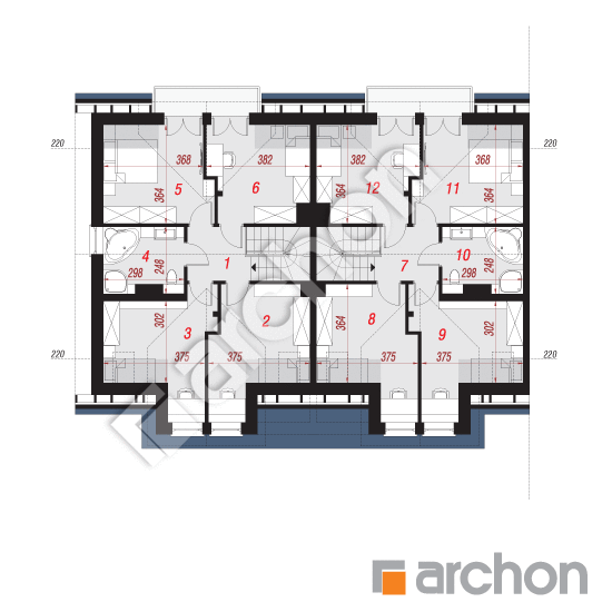 Проект дома ARCHON+ Дом в клематисах 19 (Р2Б) План мансандри