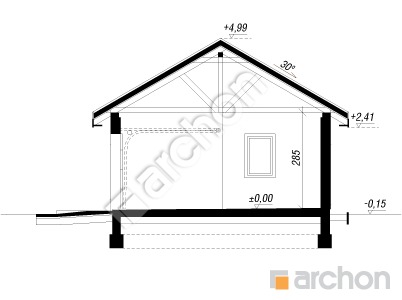 Проєкт будинку ARCHON+ Двомісний гараж Г20 Розріз будинку
