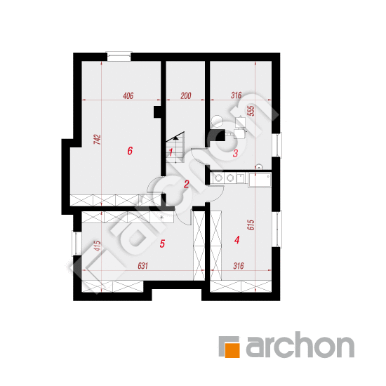 Проект будинку ARCHON+ Будинок в тим'яні (ПН) План підвалу