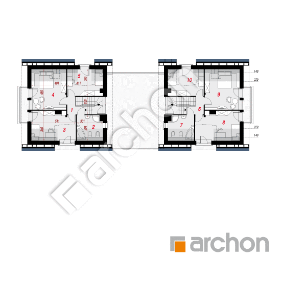 Проект дома ARCHON+ Дом в кардамоне (Р2Т) План мансандри