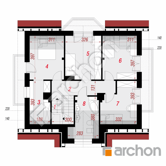 Проект дома ARCHON+ Дом в клубнике 2 вер.2 План мансандри