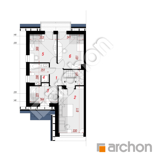 Проект дома ARCHON+ Дом в клематисах 11 (Б) План мансандри