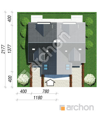 Проект дома ARCHON+ Дом в клематисах 11 (Б) Ситуація