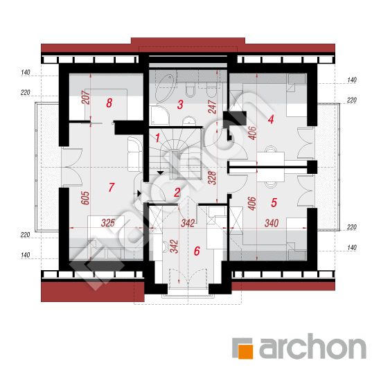 Проект будинку ARCHON+ Будинок в аспарагусах вер.2 План мансандри