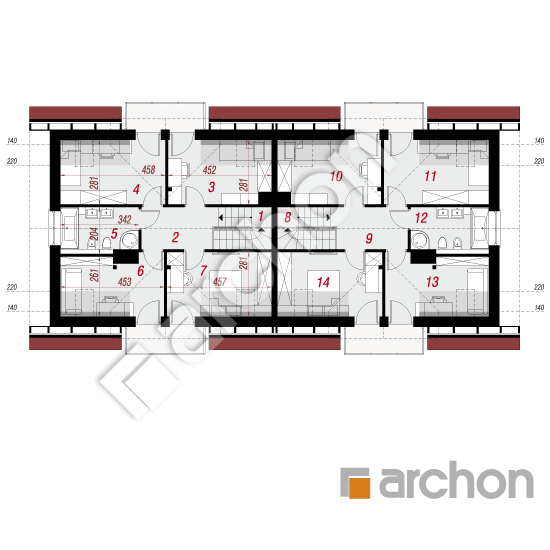 Проект будинку ARCHON+ Будинок в рубінах (Р2) План мансандри